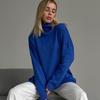 Women's Spilt Turtleneck Sweaters Oversized Long Sleeve Knitted Pullover Tops Casual Fall Winter Trendy Outfits Solid Color Basic Sweaters for Women