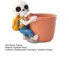 Cute Skeleton Planter Decorative Resin Flowerpot Small Skeleton Plant Pot for Succulents Halloween Desktop Decoration