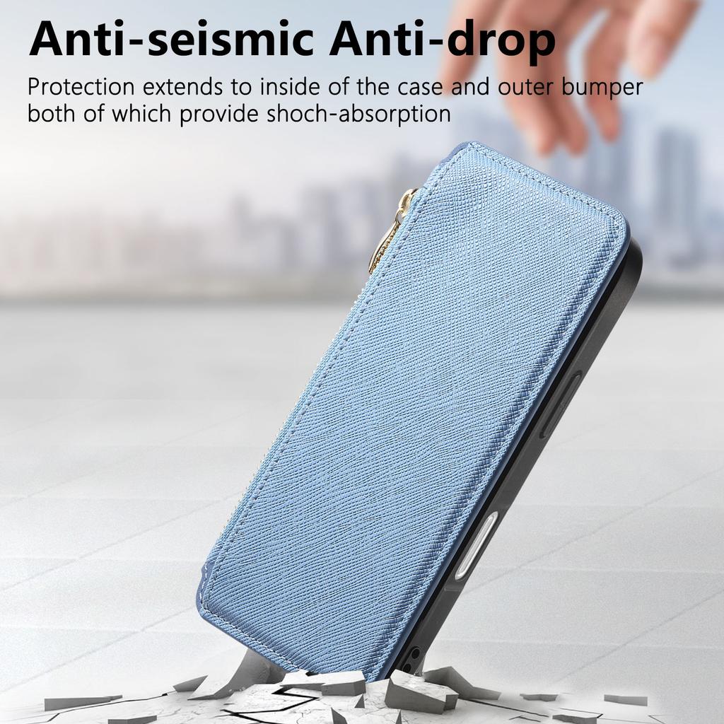 CASENEO For iPhone 16 Case Cross Texture Leather Detachable Magnetic Phone Cover