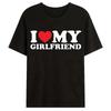 T-shirt Stampata 'I Love My Girlfriend' da Uomo Casual Larga a Manica Corta per Jogging Estate Primavera/Estate Top Sportivo
