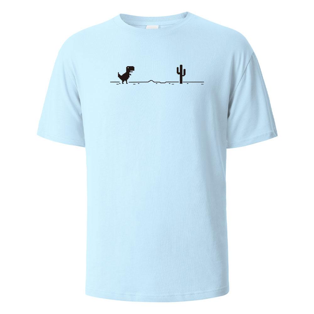 Dinosaur Cactus Print TShirt 100 Cotton Summer Tees For Men Women Oversize Casual Tops