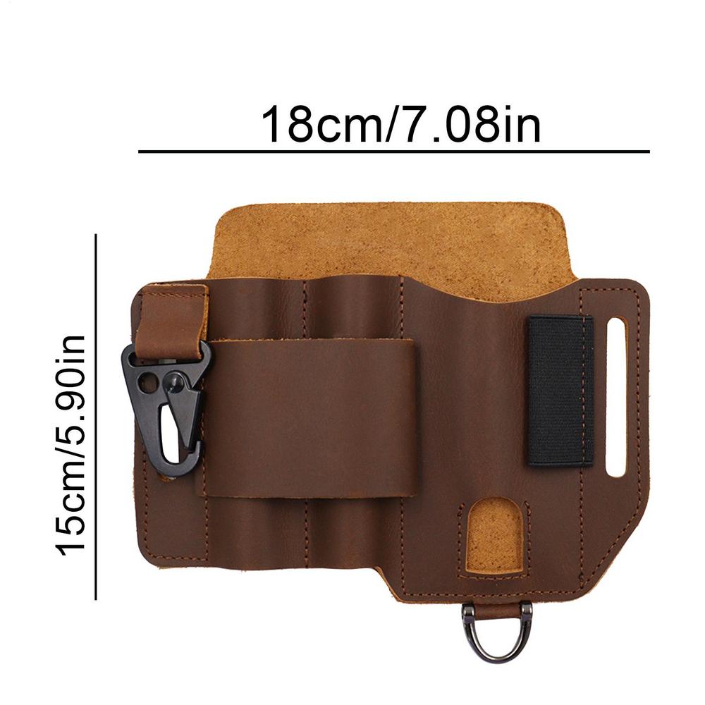 EDCs Organizer Sheath Leather EDCs Tool Holster MultitoolSheath High Capacity Cowhide Holster Holster For Knives Car Key