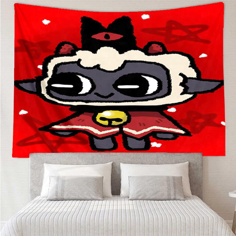 Cult Lamb Game Fantasy Quick-Dry Tapestry Hanging for Bedroom,Livingroom, Playroom,Decor Art Room Wall Tapestry Holiday and Birthday Gifts
