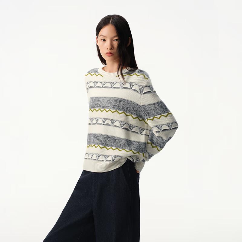broadcast Simple Jacquard Loose Pullover Knit Sweater