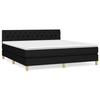 3140867 vidaXL Lit à sommier tapissier avec matelas Noir 160x200 cm Tissu