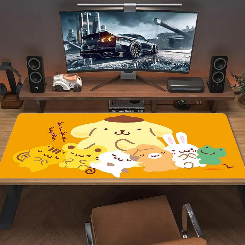 Pom Pom Purin Print  Cushion Non-slip Laptop Tablet Big Mousepad XXL Mat Mini PC Playmat With Lock edge