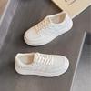 Leather flat-bottomed versatile little white shoes women's new spring thick-soled retro soft-soled casual board shoes