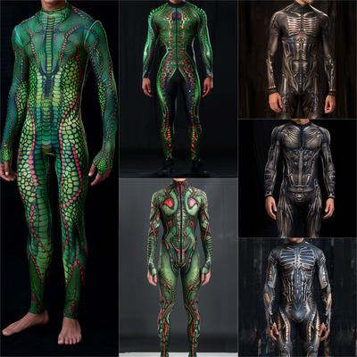3D-Digitaldruck Bühnenkostüme für Erwachsene, Halloween-Events, Karneval, Mottoparty, Cosplay-Outfit, Pretend Game-Overall