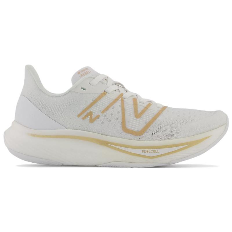 New Balance Women's FuelCell Rebel V3 'White Gold Metallic' Women's Sneakers WFCXMW3