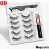 5 Paar wiederverwendbare magnetische Wimpern, 5 Paar Magnet-Nerzwimpern, magnetischer flüssiger Eyeliner und magnetische falsche Wimpern und Pinzetten-Set