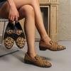 Large Size Thick Heel Single Shoes Women's Autumn New Comfortable Temperament Metal Chain Round Head Shallow Mouth