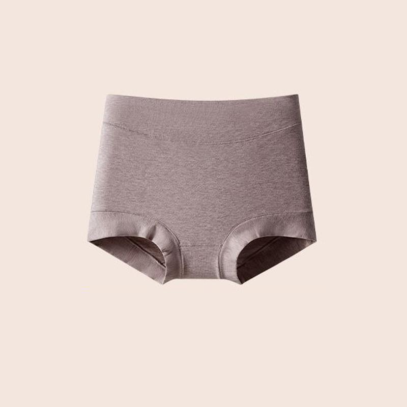 Große Größe Damen Frühling und Herbst Farbe Baumwolle 7A Antibakteriell Bauchstraffend Hüftflachwinkel Hohe Taille Unterwäsche