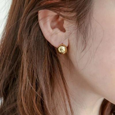 [ Modernlike / Producto genuino de Sede ] Pendientes de bola redonda de un solo toque en plata 14K Gf dorados