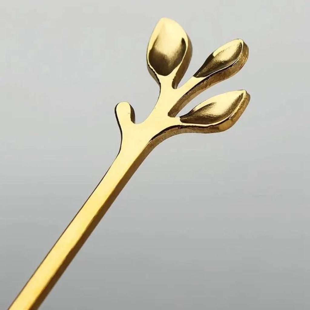 Creative Stainless Steel Golden Leaf Spoon