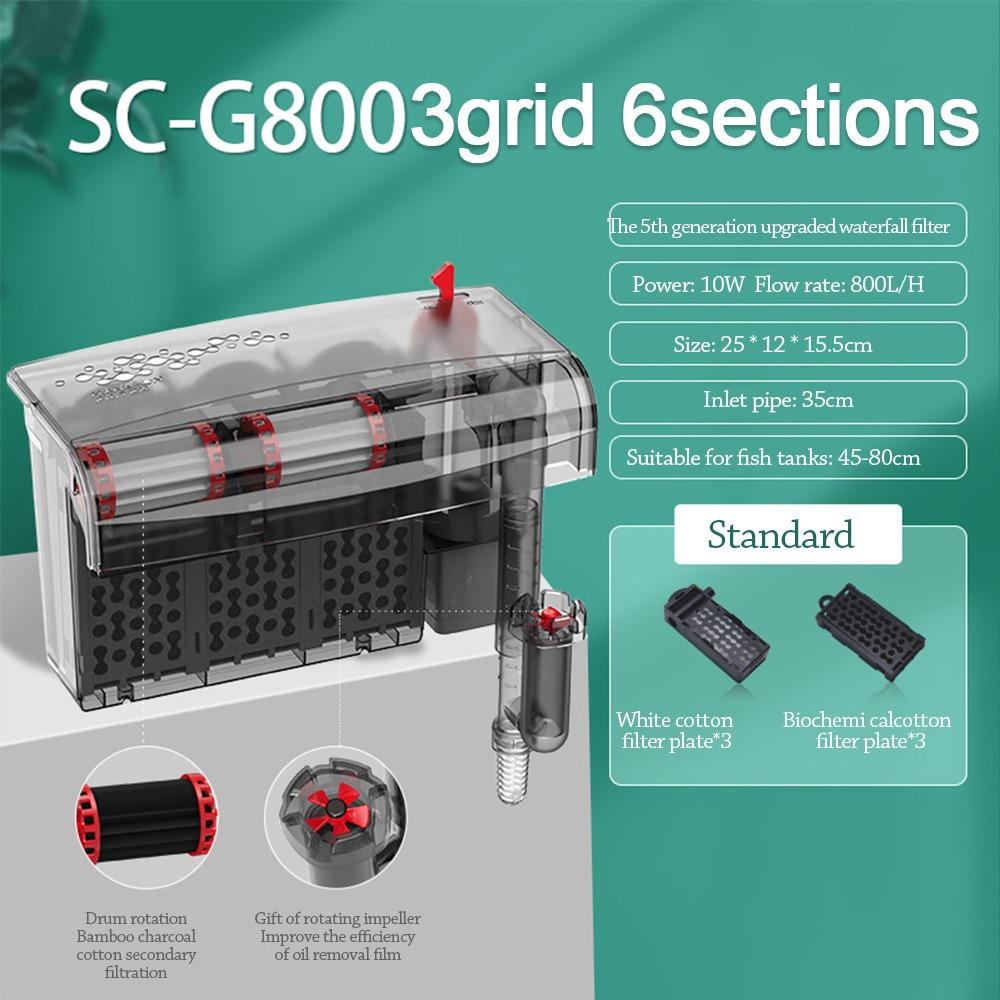 3 in 1 Fish tank filter waterfall Circulating Water Purifier Clean water cycle for Home