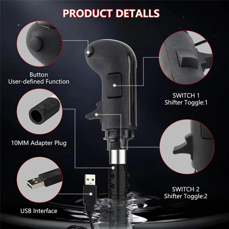 Neuer USB-Schaltknauf für Logitech G923, G29, G27, G25 und TH8A für ETS2 und ATS Euro Truck High Low Gear Simulator Schalthebel-Simulator-Kit