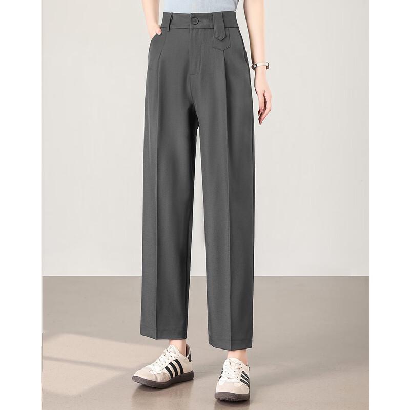 TERRE BLEUE Women's Casual Wide-Leg Straight Suit Pants