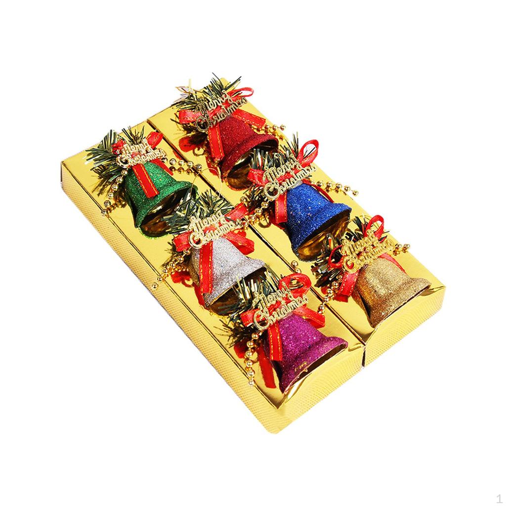 6 / Decorative with Bow Colorful Pendant Christmas Tree Hanging Ornament for Year Holiday Wall