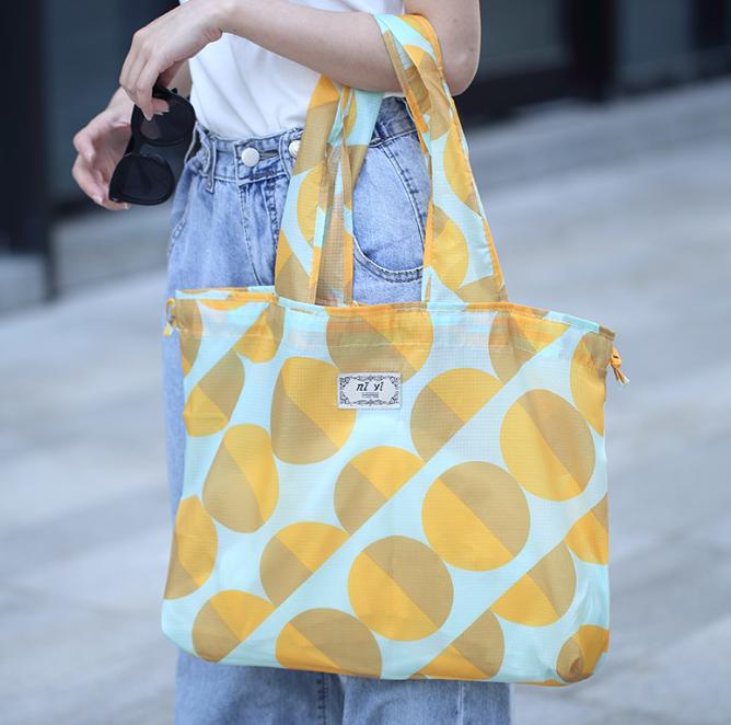 Eco-Friendly Large Waterproof Foldable Drawstring Shopping Shoulder Bag