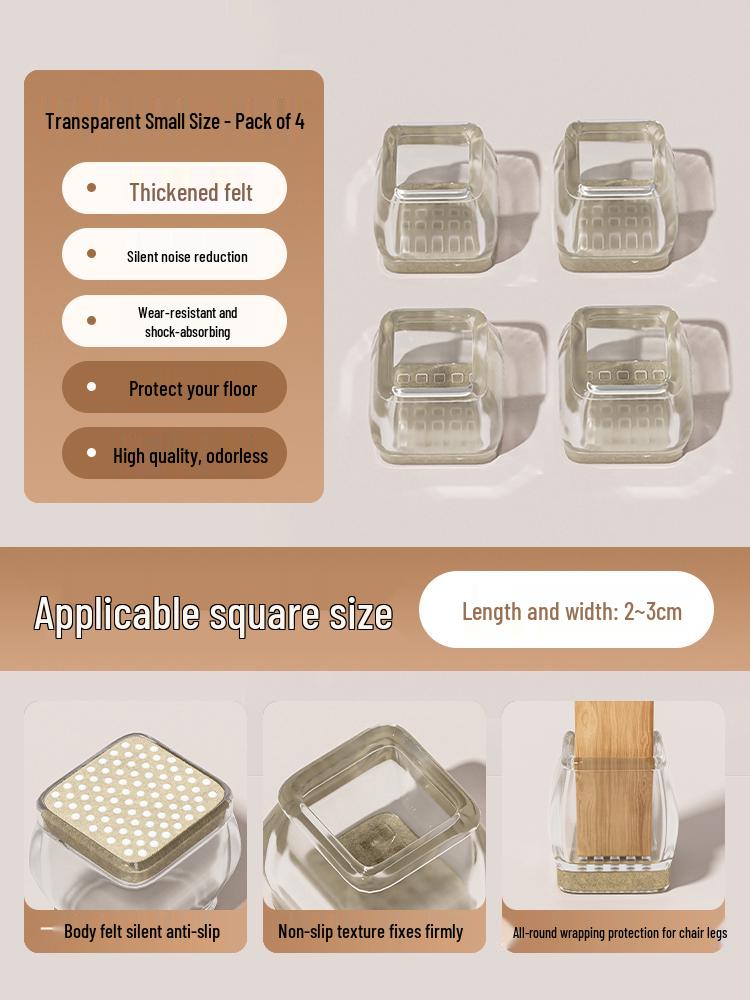 Anti-Slip Silicone Table & Chair Leg Pads - Wear-Resistant Protection for Dining Furniture