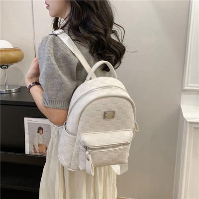Backpack Women's Small Backpack Travel High Value Simple Niche Light Travel Soft Leather Small Cute Commute Waterproof