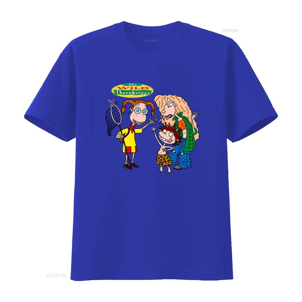 Wild Thornberrys Bugcatcher Eliza Donny And Debbie Cartoon Print T Shirt S 2Xl Light Blue vintage Washed Comfortable fashion
