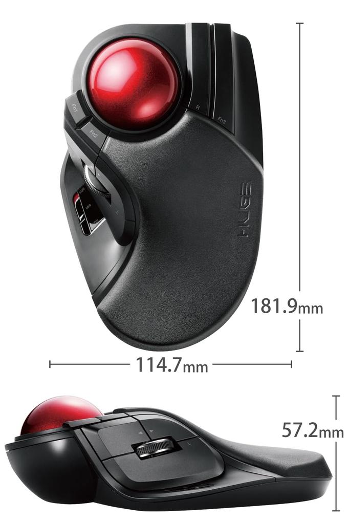 ELECOM Trackball Mouse Wireless Large Ball 8 Button Tilt Function Black M-HT1DRBK