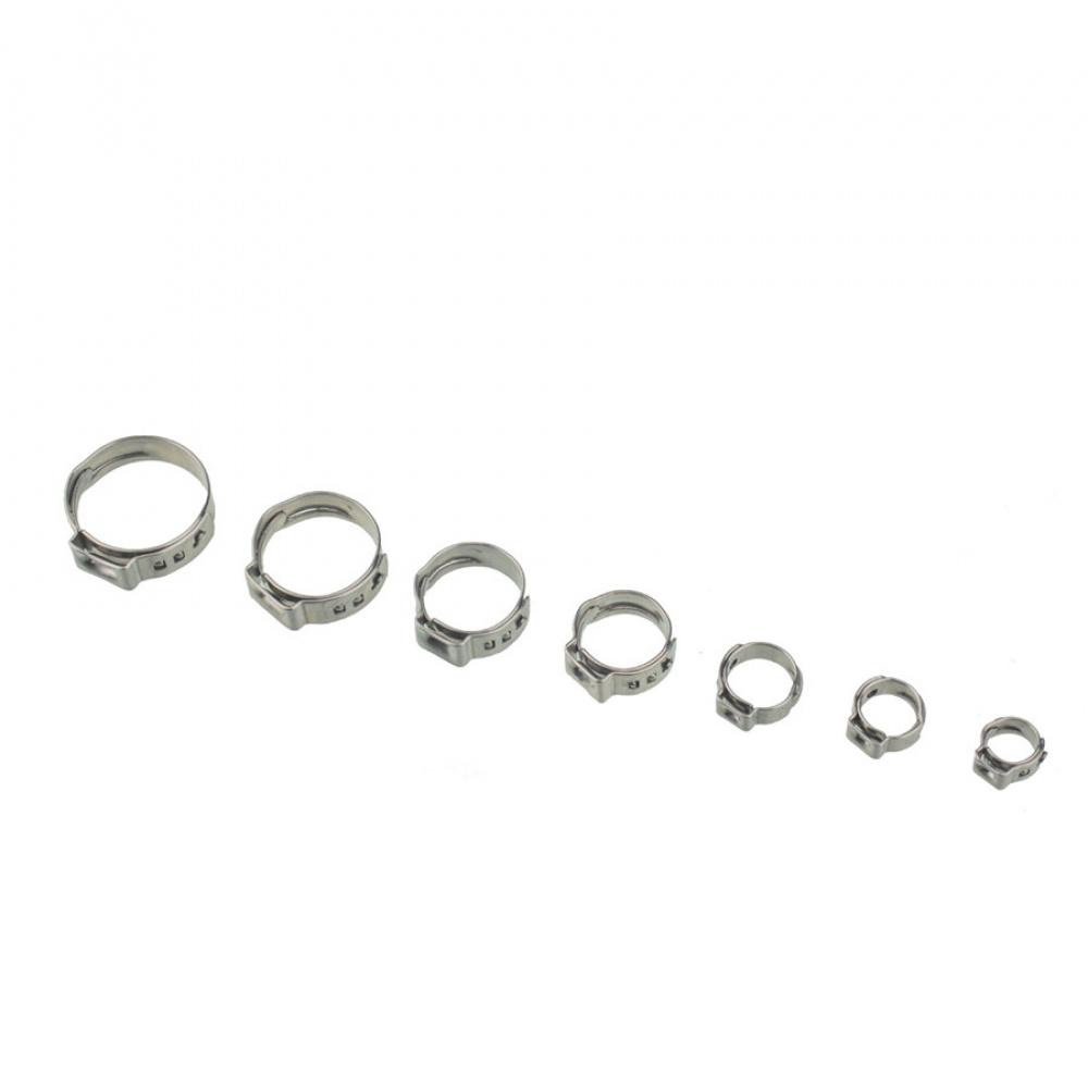 90 x 7 Kinds Single Ear Stainless Steel Car Hydraulic Hose Clamps O-Clips Pipe Fuel Air Pipe Clamp