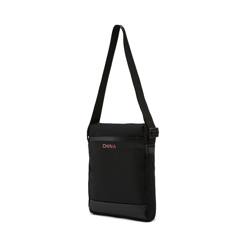 Li Ning Honor Gold Logo | Polyester Crossbody Bags Regular Unisex Black ABDW285-1