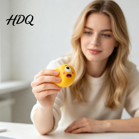 Focus Aid Stress Ball 3Pcs Cartoon Expression Anxiety Relieving Squeaky Squeeze Office Hand Exercise Relaxation Fidget Sensory Toy Relief Gadget