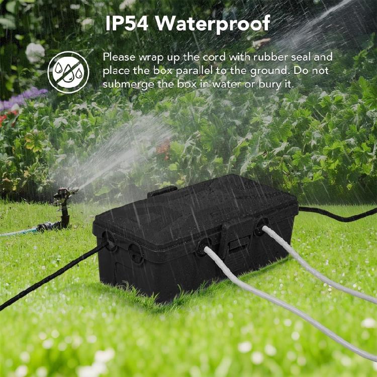 6Port Weatherproof Electrical Box Junction Box Heavy Duty PP Construction Outdoor Use for Lighting EV Chargers Pool