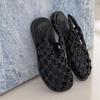 Cowhide version~ niche fishing net woven hollow flat-bottomed Roman sandals women's 2025 new summer new cool slippers