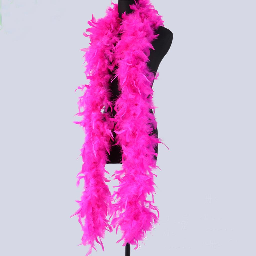 DIY 2m Puffy Turkey Feathers Boa Women's Carnival Neck Costume Accessory Professional Stage Performance Craft Ladies Fluffy Prop