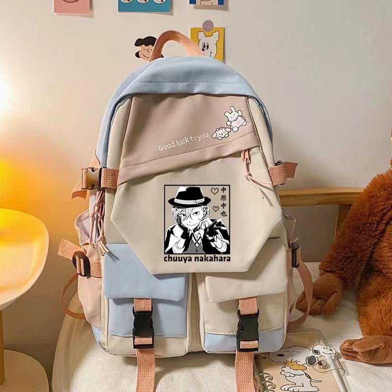 Wenhao Wild Dog Peripheral Printed Backpack Large Capacity Student Personalized School Bag