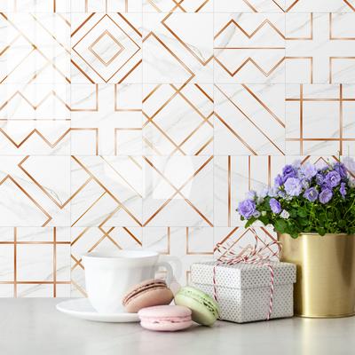 Leichter Luxus Fliesenaufkleber Mietshaus Renovierung DIY Selbstklebende PVC Tapete Küchenwand Wasserdicht und Ölfest Wandaufkleber Selbstklebend