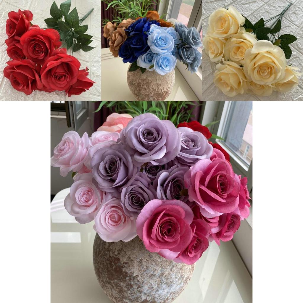 Lifelike Simulation Roses For Wedding Decor Home Styling Photography Props