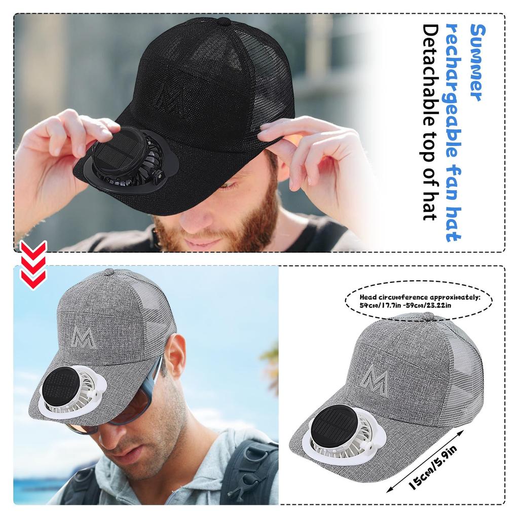 Solar Charging Fan Hat Sunshade Sun Breathable Cap Outdoor Leisure Construction Work
