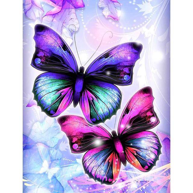 5D DIY Diamond Painting Kit Colorful Butterflies Flying Diamond Embroidery Rhinestones Decorations for Home