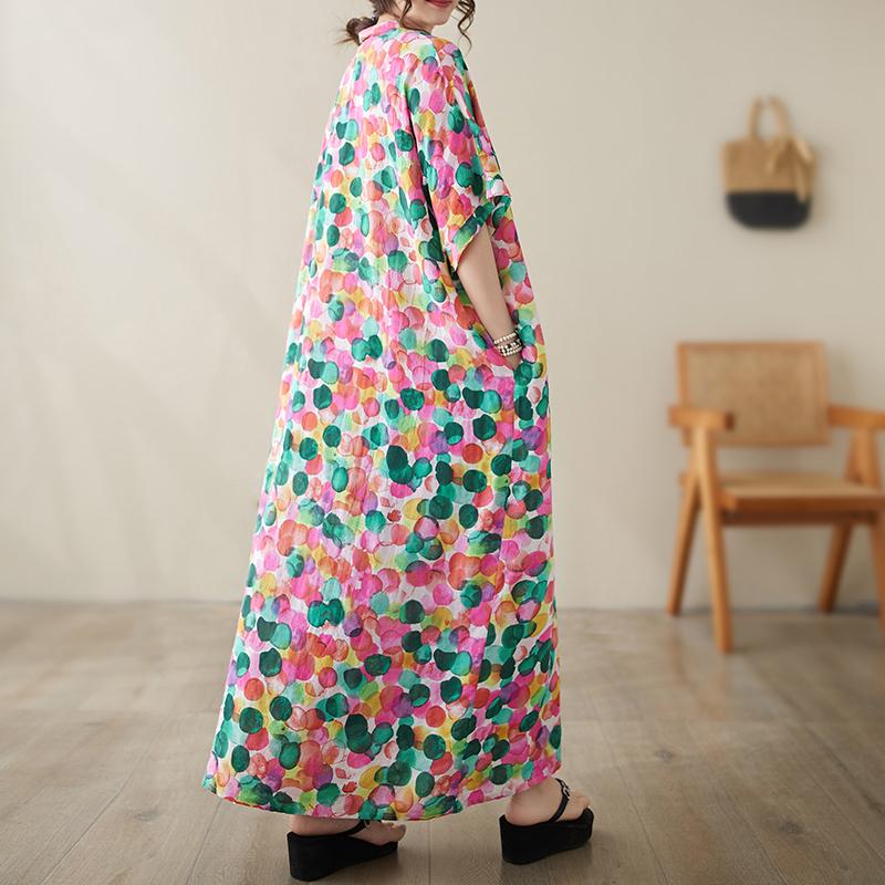 DIMANAF Women 2024 Plus Size Spring Summer Oversize Style Dress Beach Elegant Floral Long Dress Oversize Basic Loose Dress Plus Size 9037