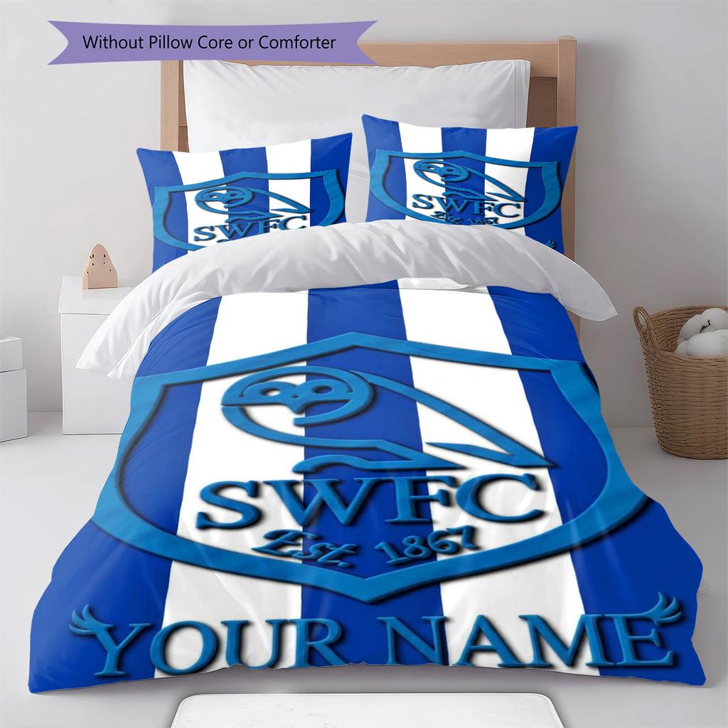 Sheffield Wednesday Football Club Custom Name Pattern Bedding,Quilt Set Quilt Cover Pillowcase Home Birthday Gift(1 * duvet cover + 2 * pillowcase, wi