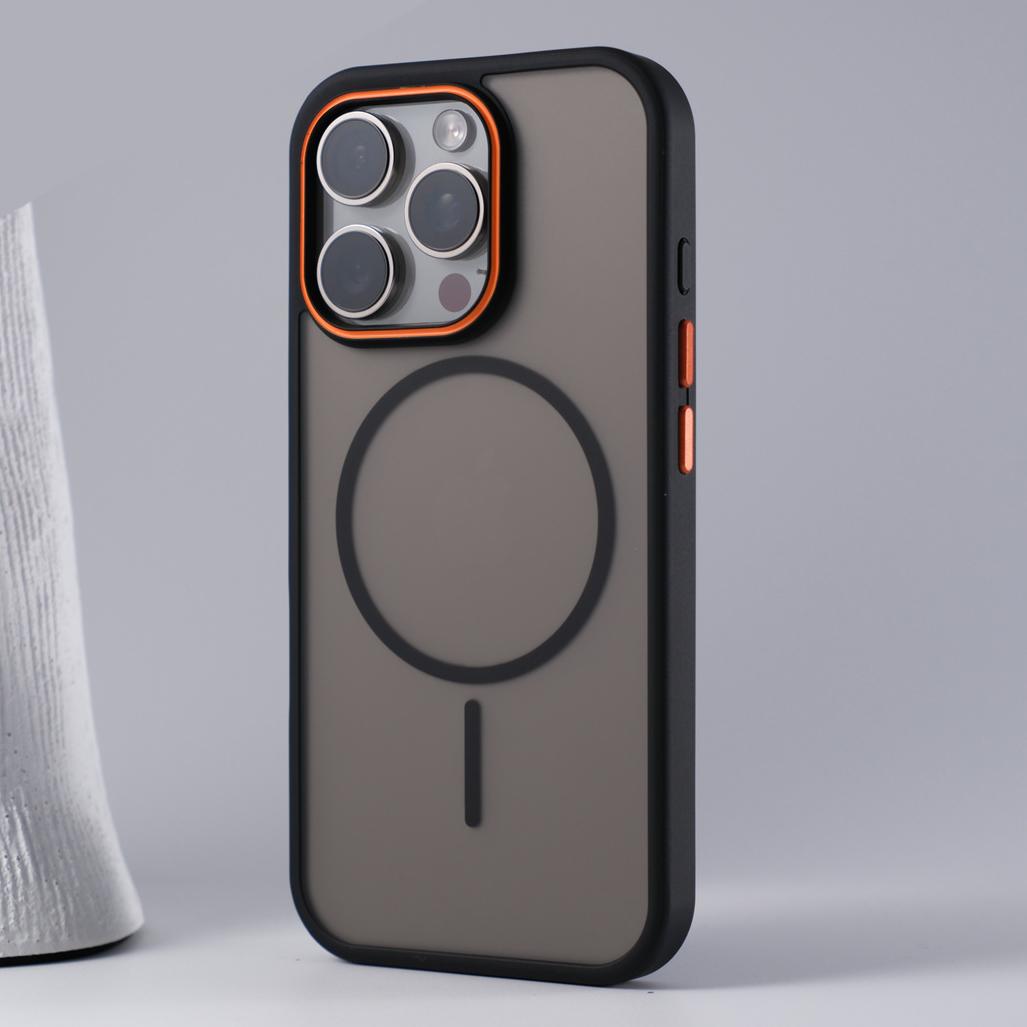 

Luxury Simple for Magsafe Phone Case for iPhone 16 15 14 Plus 13 12 11 Pro Max Matte Hit Color Wireless Charge Hard Bumper Cover For iPhone 15