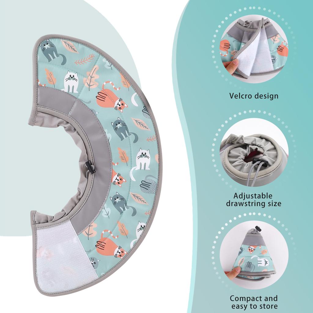 1pc Soft Cat Recovery Collar,Protective Adjustable Pet Cone Collar for After Surgery,Comfortable Lightweight Elizabethan Collar