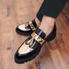 Casual Leather Shoes Men's Shoes 2025 Korean Version One-pedal Fringed Platform Leather Shoes, Glossy Hairstylist Casual Shoes