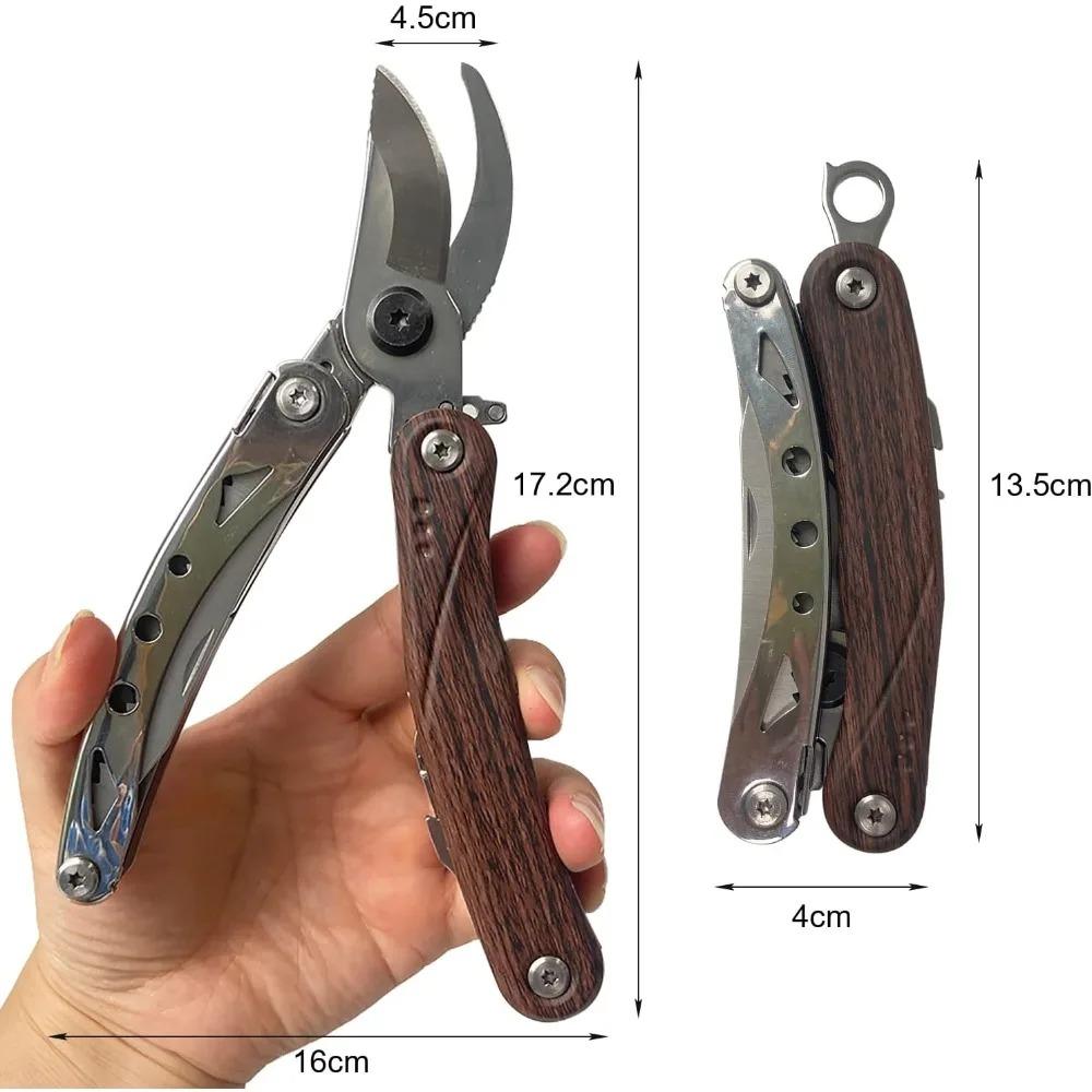 6 In 1 Multifunctional Gardening Duty Tools For Fresh Branches Scissors Hand Pruning Shears With Saw,Bark Shovel And Safety Lock