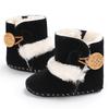 New Winter Baby Plush Thickened Warm Rubber Sole Anti Slip Snow Boots for Indoor and Outdoor Infants First Step Walking Shoes