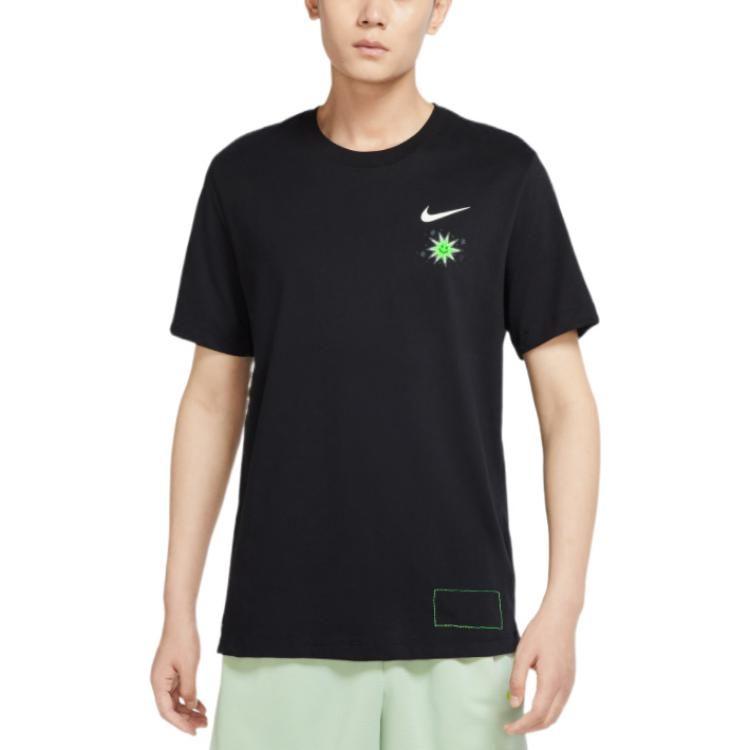 Nike T Shirts Men's Black Crew Neck Moderate DV3189-010