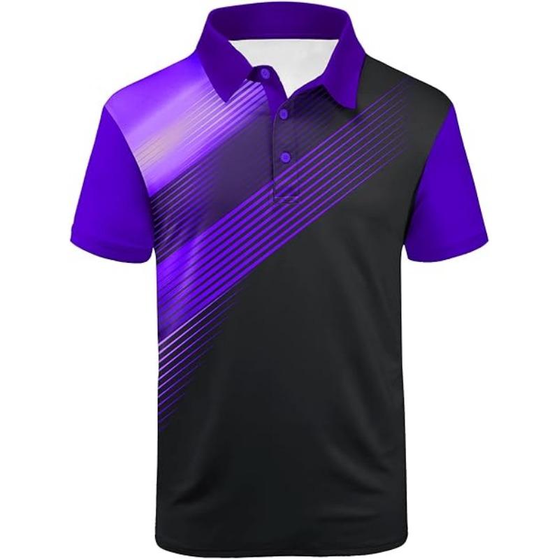 Collar Casual Men's Golf Short Sleeve Sports Moisture Wicking Performance Printed Golf Polo Shirt Men's