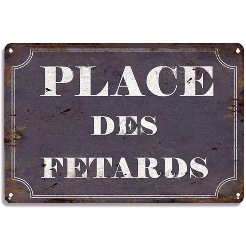 Vintage Funny Metal Tin Sighs Place Des Aperos Plaque For Bar, Pub, Club, Wall Decor, Iron Painting Retro Home Decorative Plate