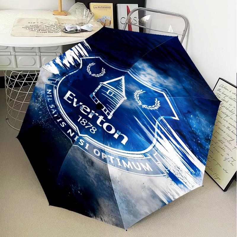 1PC Ever-ton Football Club Crest Printed Umbrella Folding umbrella, automatic umbrella 8-Frame for Travel, camping Fan gifts Christmas Gifts