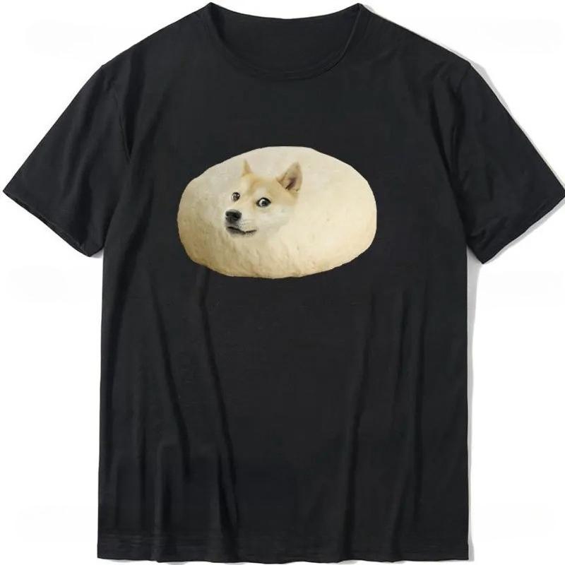 Funny Shiba Inu Doge Bread Meme Graphic Tshirt Normal Tops T Shirt For Unisex Summer New Coming Cartoon T Shirts Casual Y2k Tee